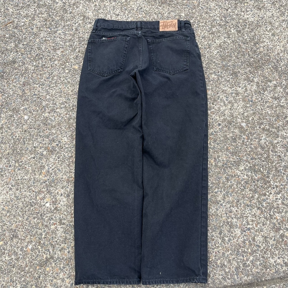 Stussy Men's Relaxed Fit Black Jeans